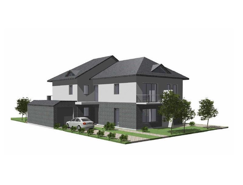 Neubau im KfW-70-Standard mit Wärmepumpe und Solaranlage